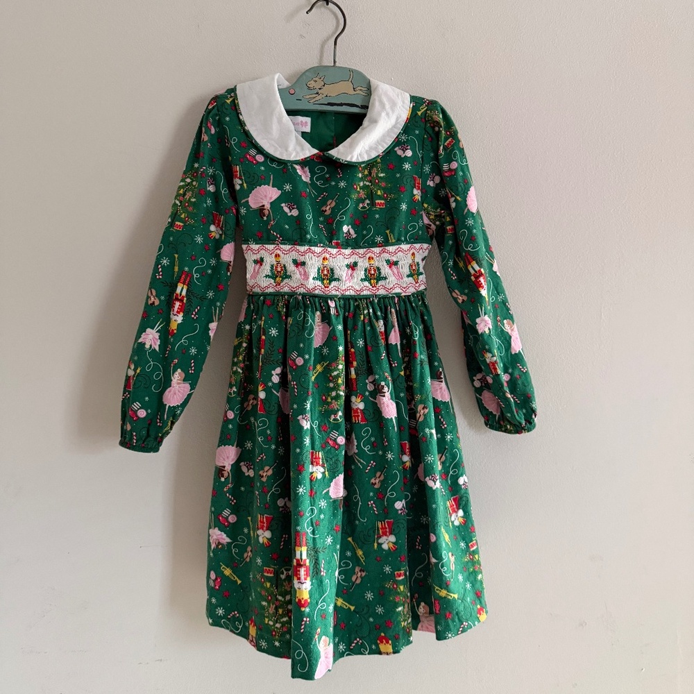 Bonnie Jean Smocked Nutcracker Dress 4T Christmas Collared Preppy Ballerina Cute
